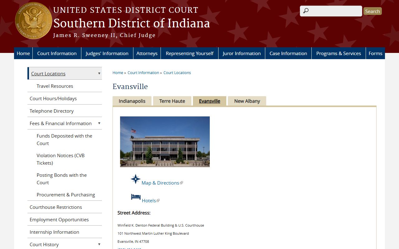 Pike County Circuit Court and Evansville federal courthouse context