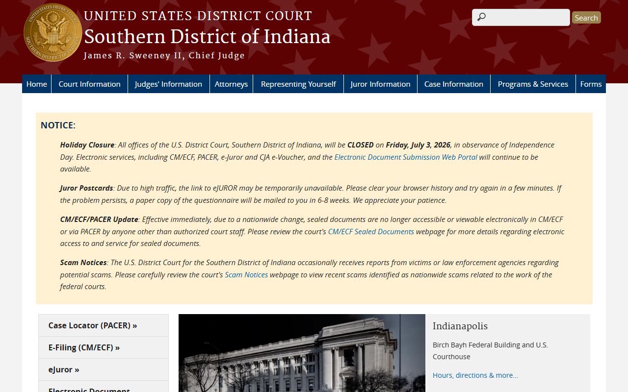 Pike County Circuit Court federal context Southern District of Indiana