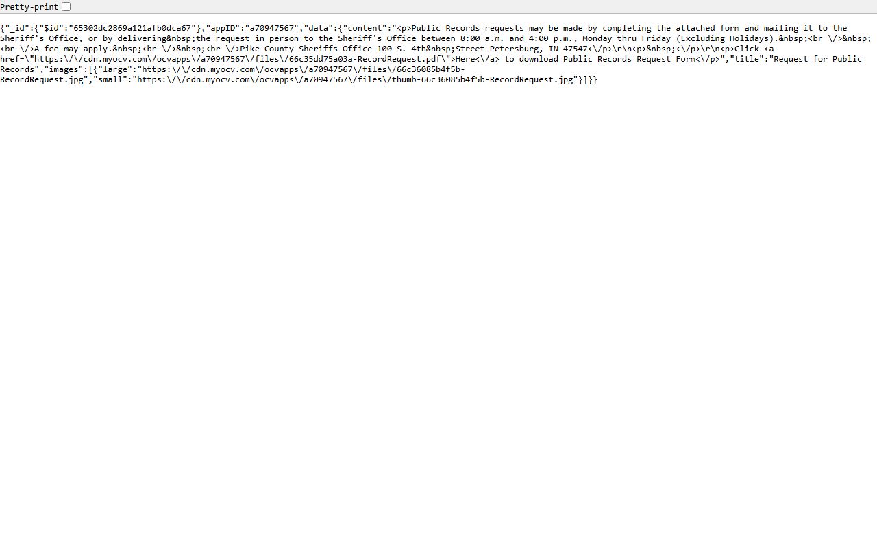 Pike County arrest records sheriff public records request page
