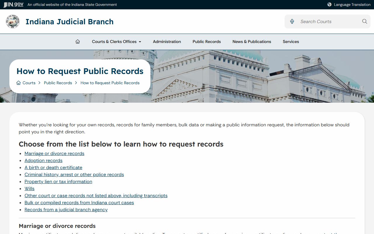 Pike County court records public records request guidance