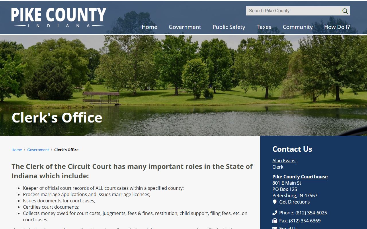 Pike County court records Clerk of the Circuit Court office