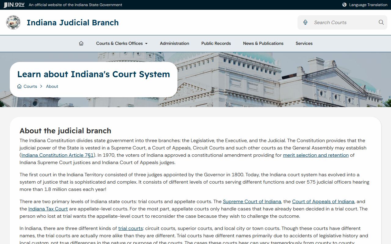 Pike County court records Indiana court system overview